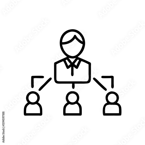 Business leader directing team members in an organizational chart