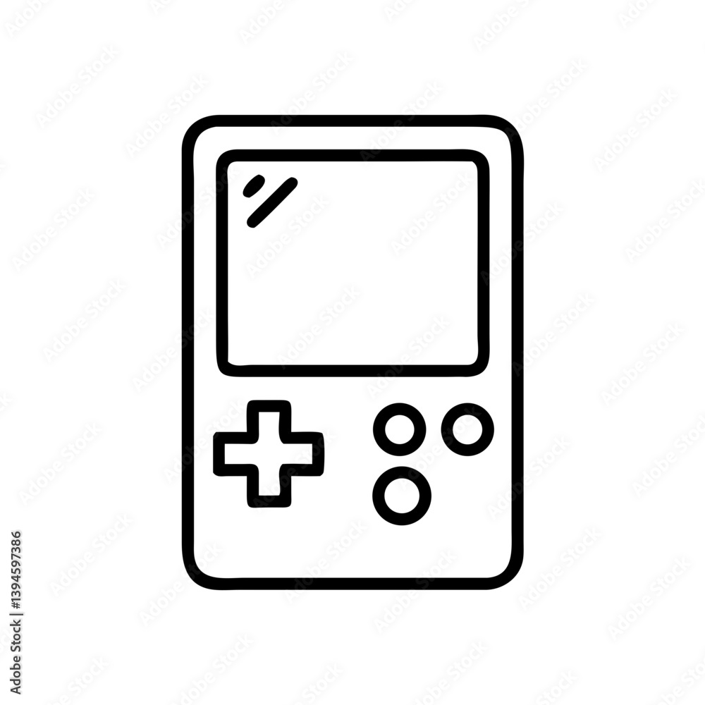 Handheld gaming console illustration on white background Handheld gaming console illustration on white background