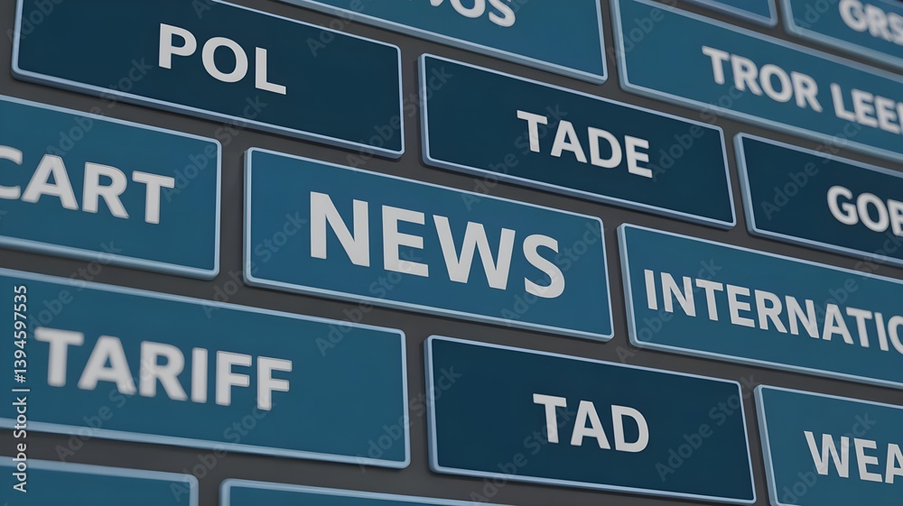 Colorful News Headlines and Topics on Digital Screen Background Colorful News Headlines and Topics on Digital Screen Background