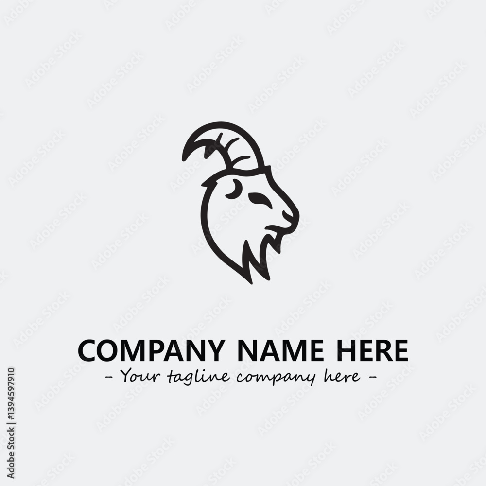 Head of goat illustration black and white for logo company vector image
Head of goat illustration black and white for logo company vector image