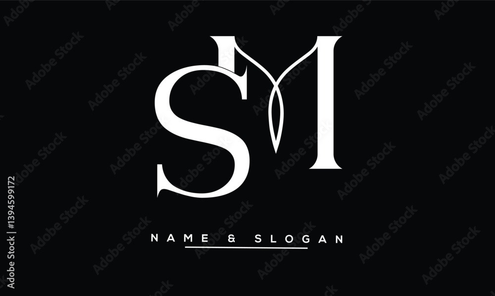 Fototapeta premium SM, MS Abstract Letters Logo Monogram
