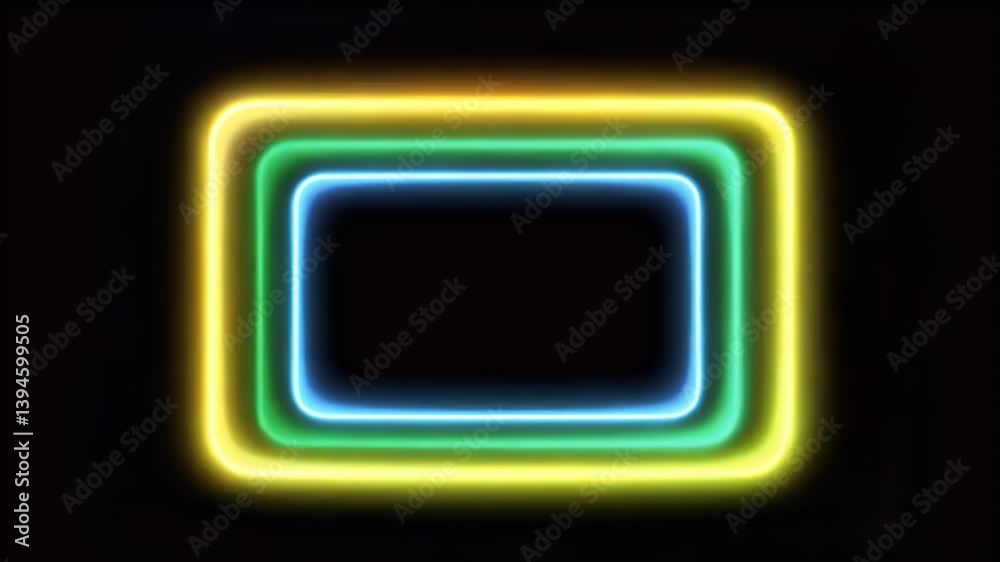 Bright Neon Lights Geometric Frame
