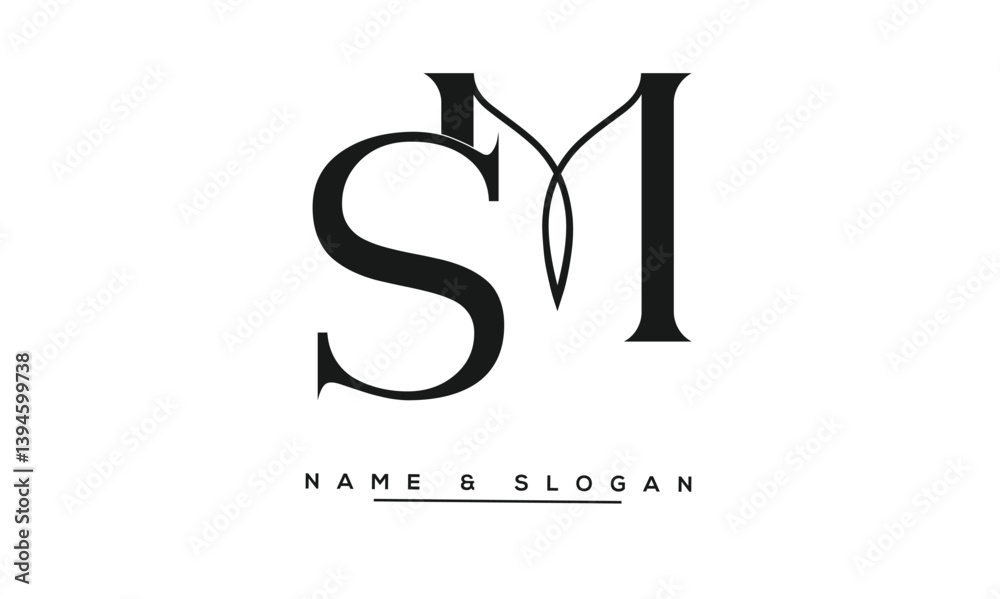 Fototapeta premium SM, MS Abstract Letters Logo Monogram