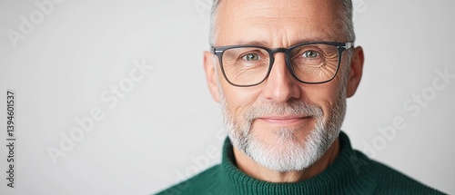 Senior man portrait with eyeglasses