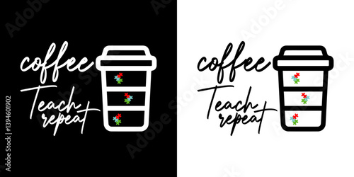 Coffee Tech repeat - digital high quality print ready cut file