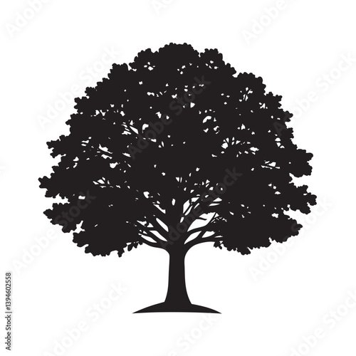 American Oak Tree Illustration for Nature and Forest Decor