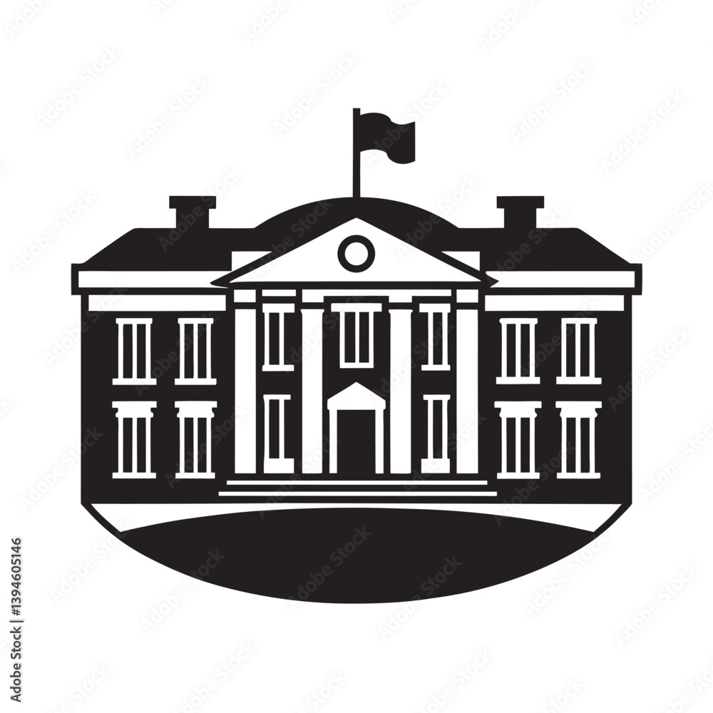 The White House Illustration for Politics and US Government Themes The White House Illustration for Politics and US Government Themes