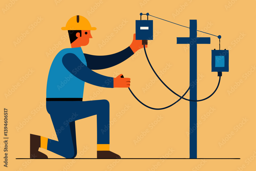 electrician with power drill and socket