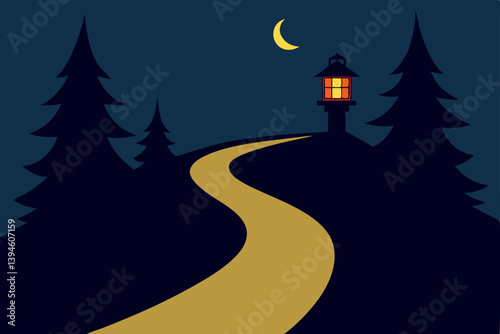Obraz na płótnie vector illustration of a night landscape w salonie