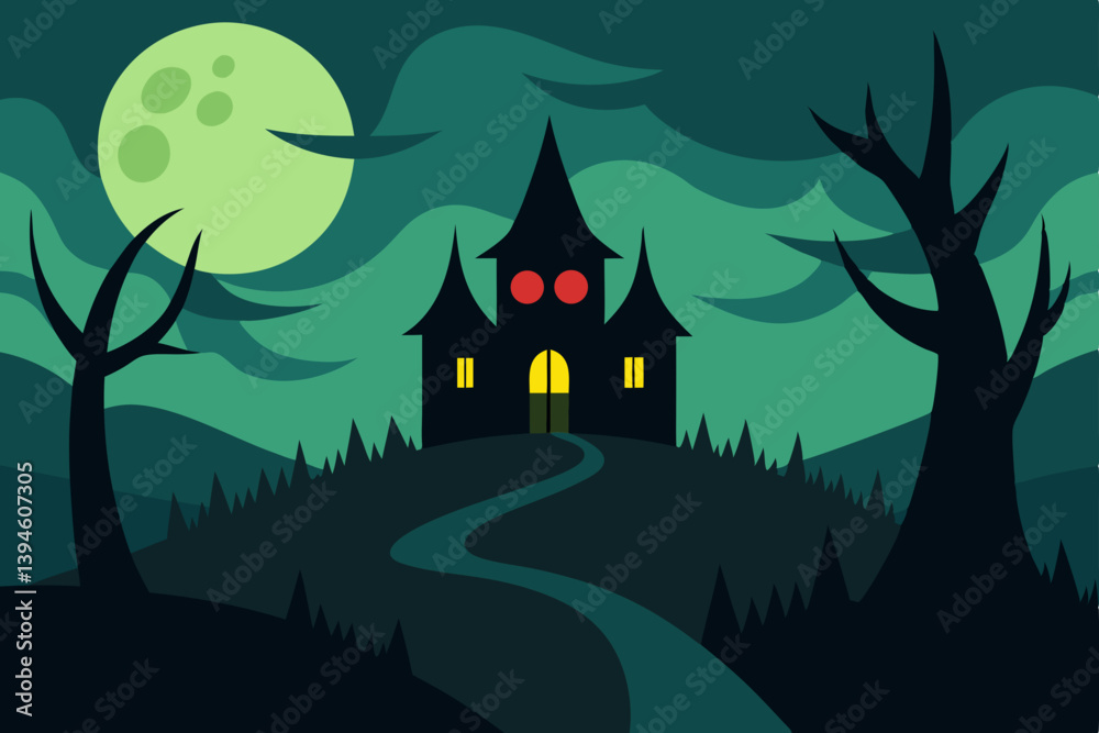 haunted house vector illustration