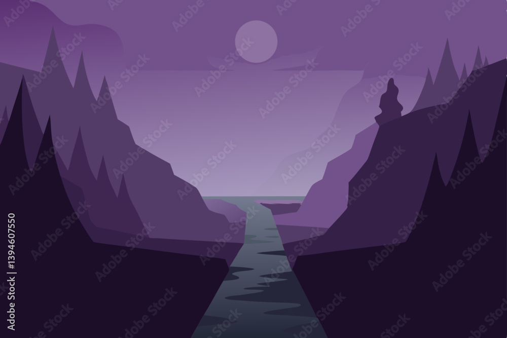 moon over the mountains