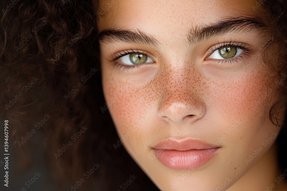 Girl with freckles and green eyes Girl with freckles and green eyes