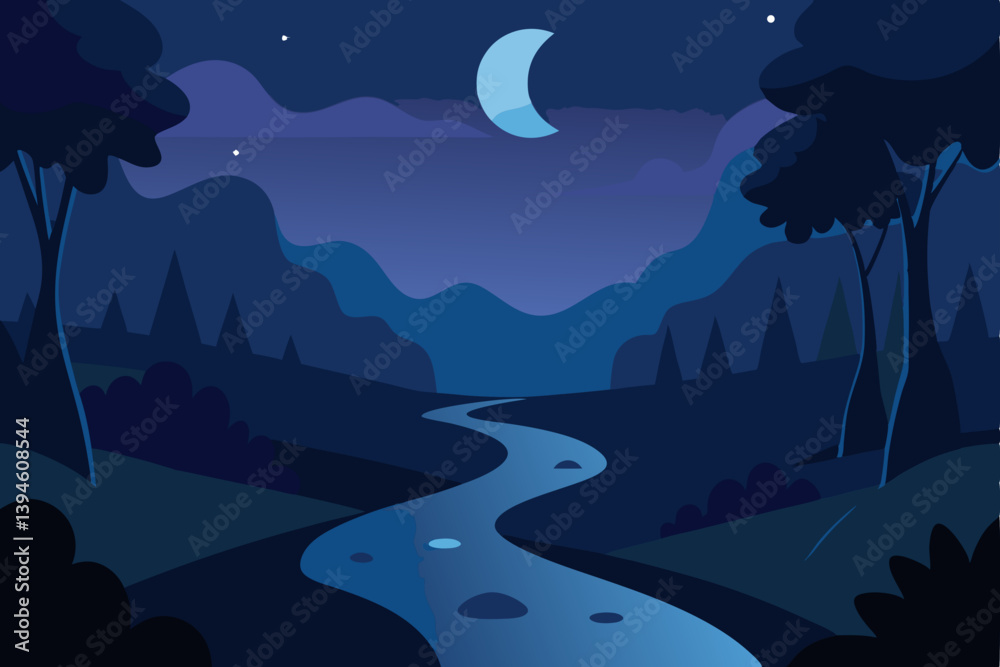 moon and mountains