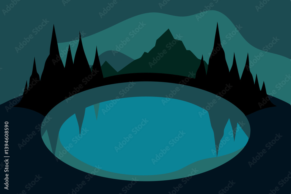 vector illustration of a mountain landscape