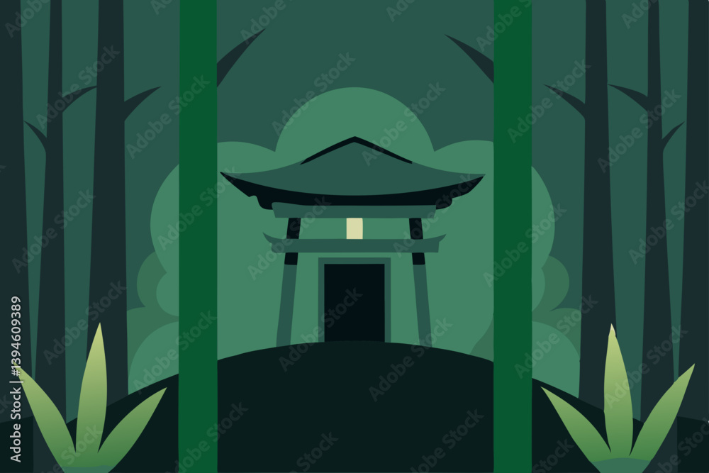 bamboo forest in the night