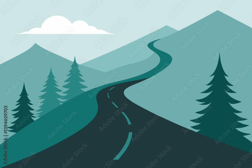 winter landscape with mountains