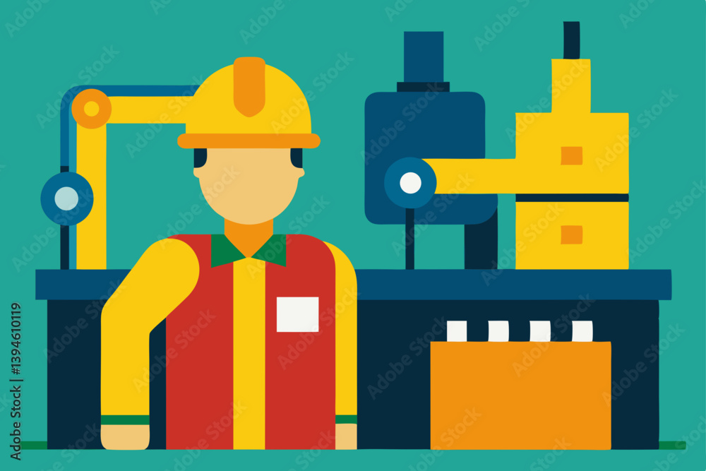 industrial worker with a drill