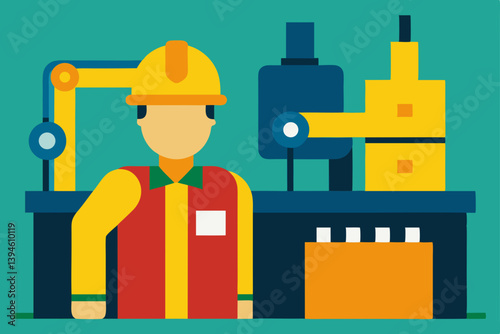 industrial worker with a drill