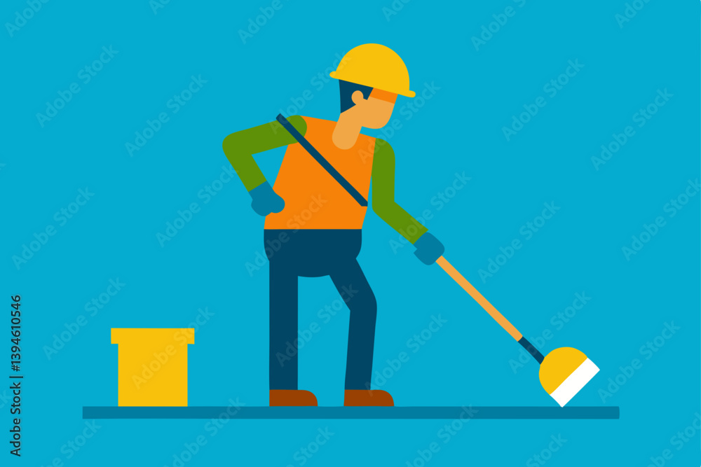 woman cleaning floor with mop
