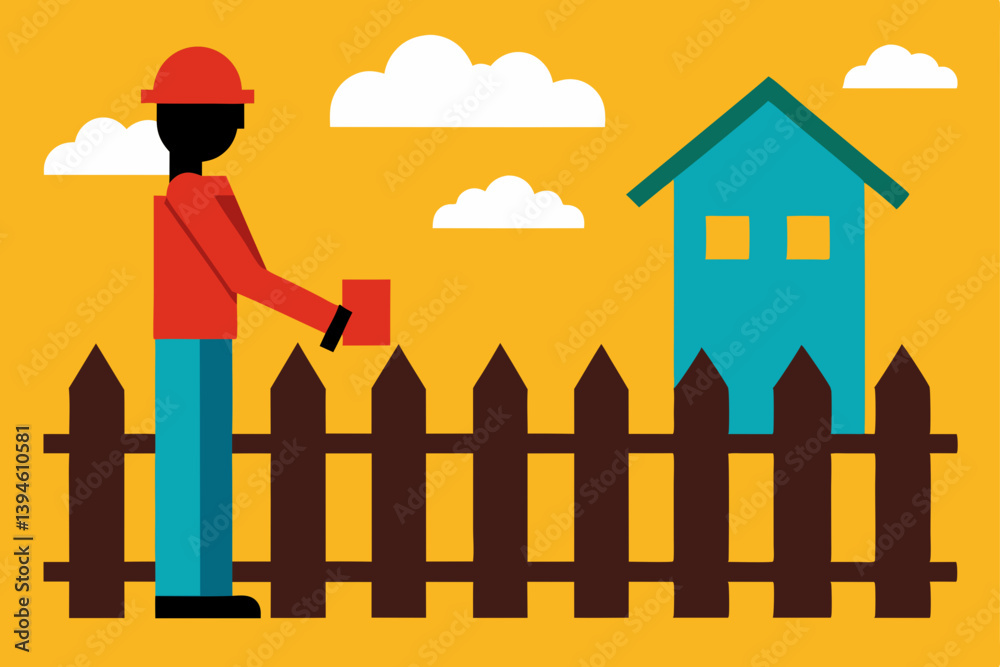 vector illustration of a fence