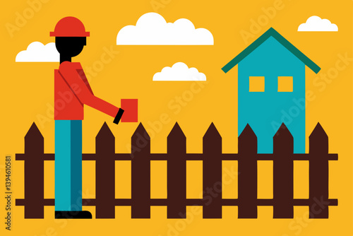 Obraz na płótnie vector illustration of a fence w salonie