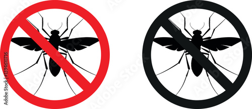 Collection of mosquito prohibited sign vector design