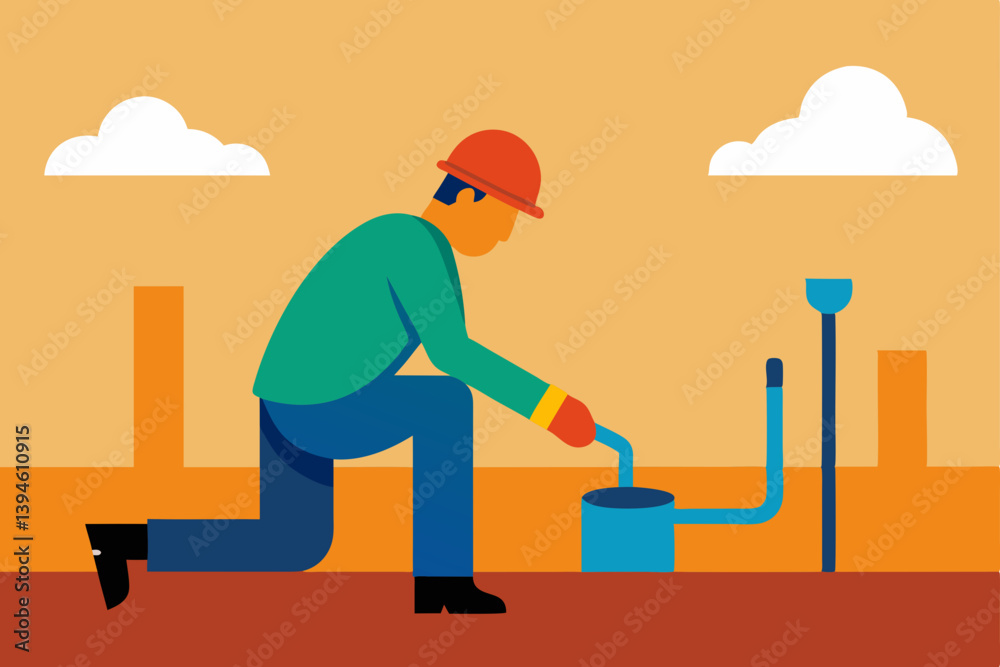 vector illustration of a construction worker