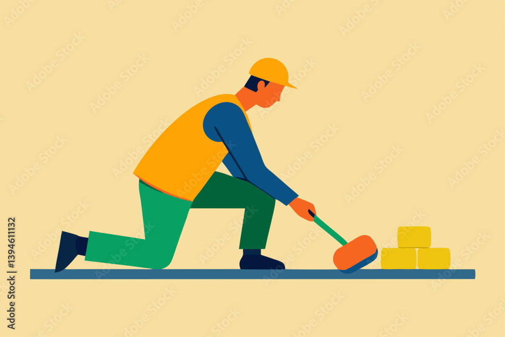 vector illustration of a construction worker