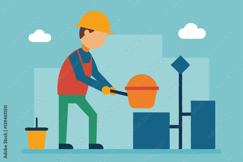 construction worker with shovel
