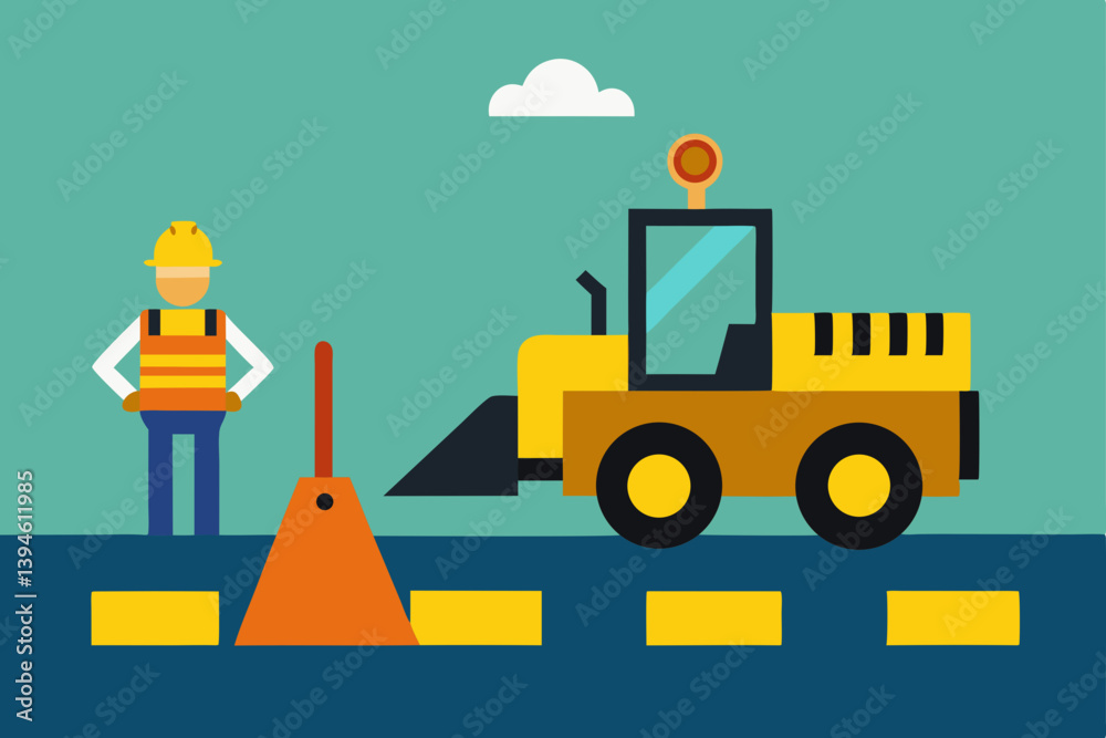 construction worker with helmet
