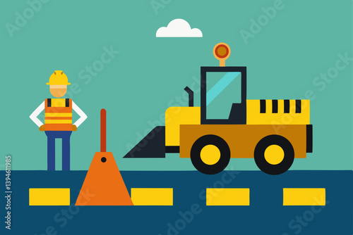 Obraz na płótnie construction worker with helmet w salonie