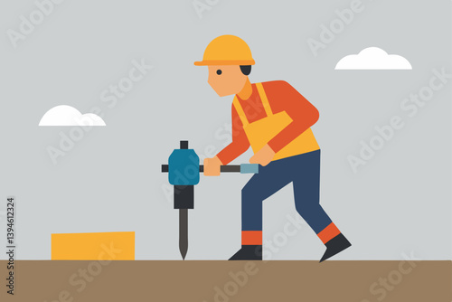 Obraz na płótnie construction worker with a hammer w salonie