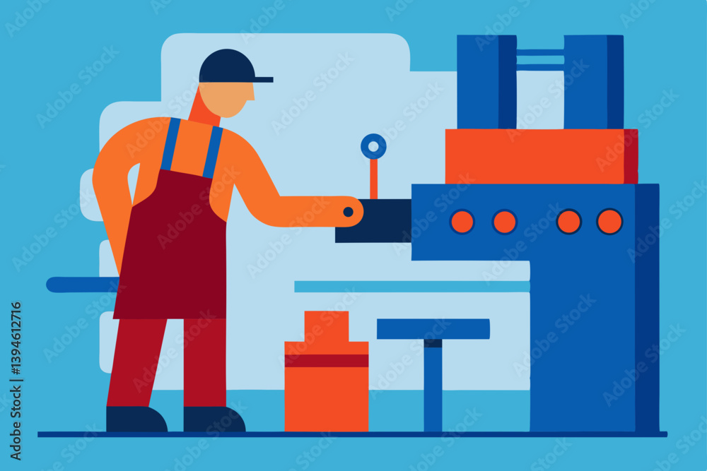 factory worker with a pipe