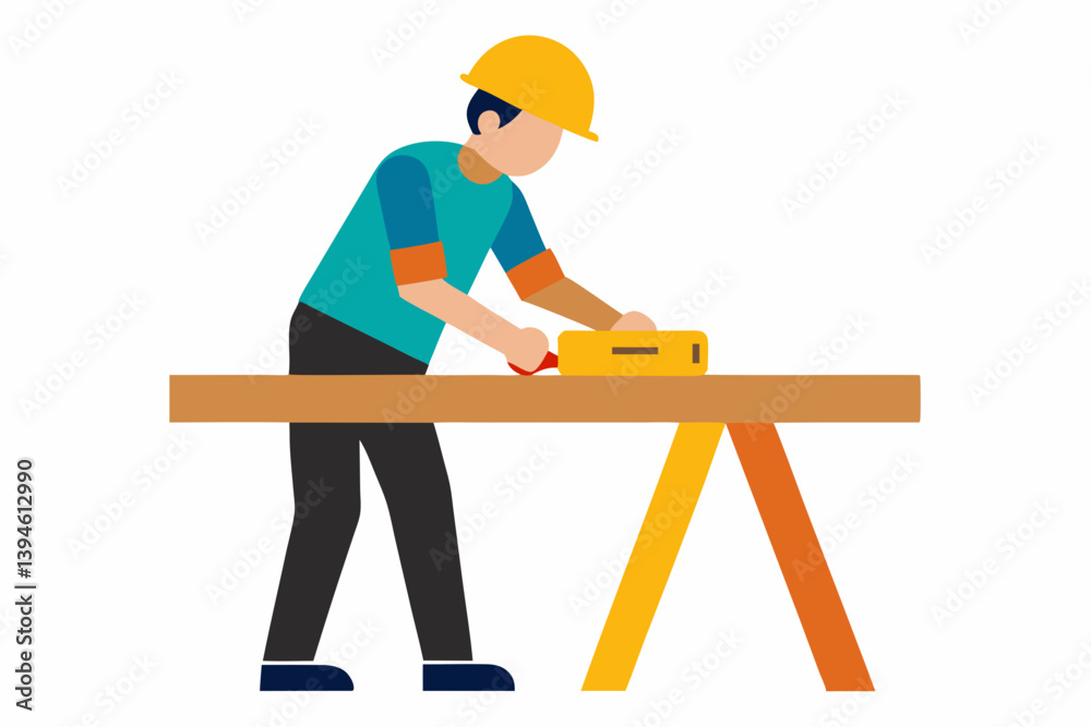 carpenter with a saw
