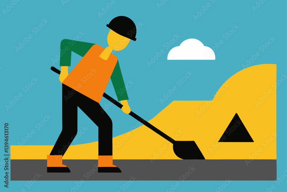 worker with a mop