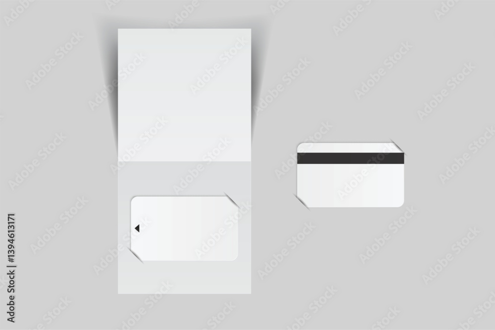 3D Realistic plastic hotel apartment keycard and booklet holder, open leaflet, bifold mockup isolated on background. Blank template for hotel key card, credit card, notecard, postcard, invitation
3D Realistic plastic hotel apartment keycard and booklet holder, open leaflet, bifold mockup isolated on background. Blank template for hotel key card, credit card, notecard, postcard, invitation