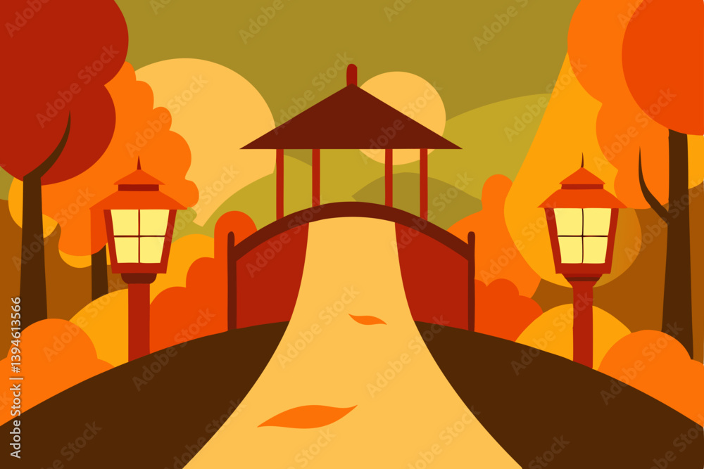 vector illustration of a house in the morning