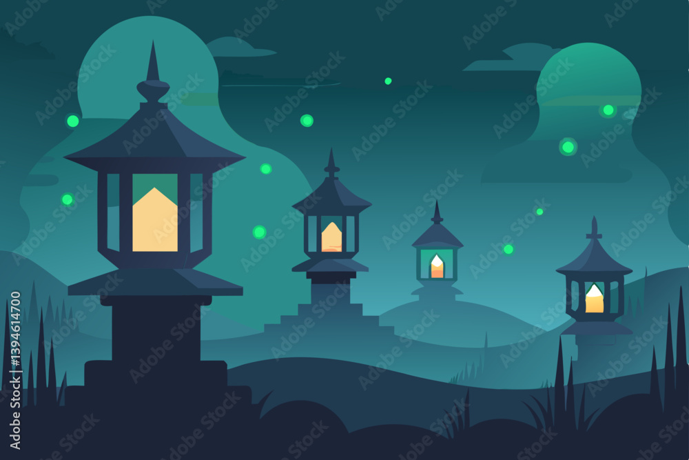 vector illustration of an old castle
