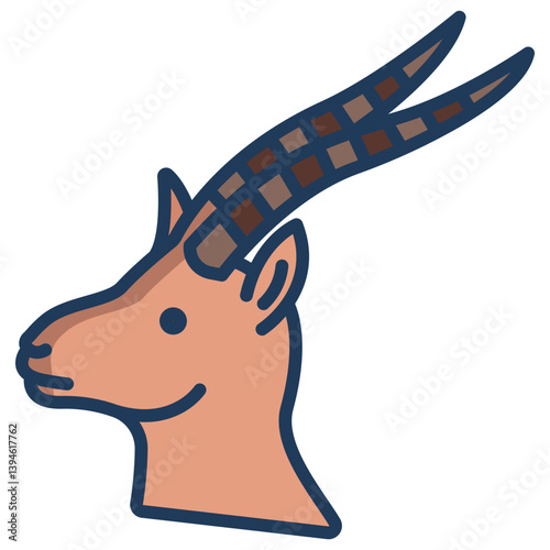 Linear color Gazelle face icon