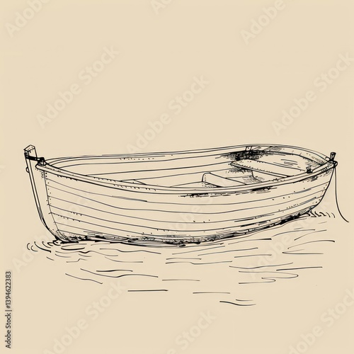 Hand drawn of boat drawing sketch watercraft.