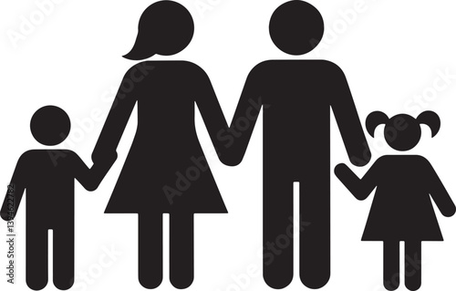 family icon silhouette vector illustration