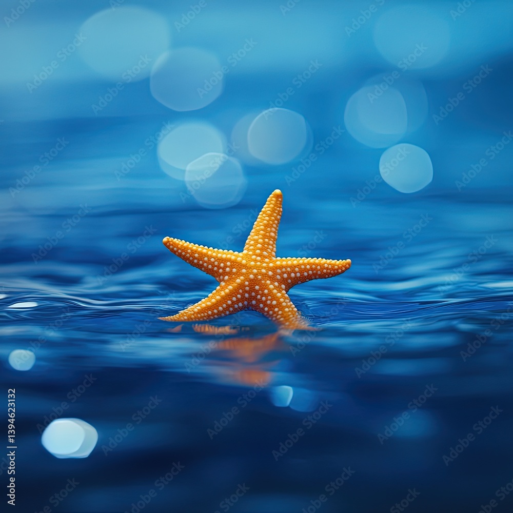 Starfish in blue ocean water