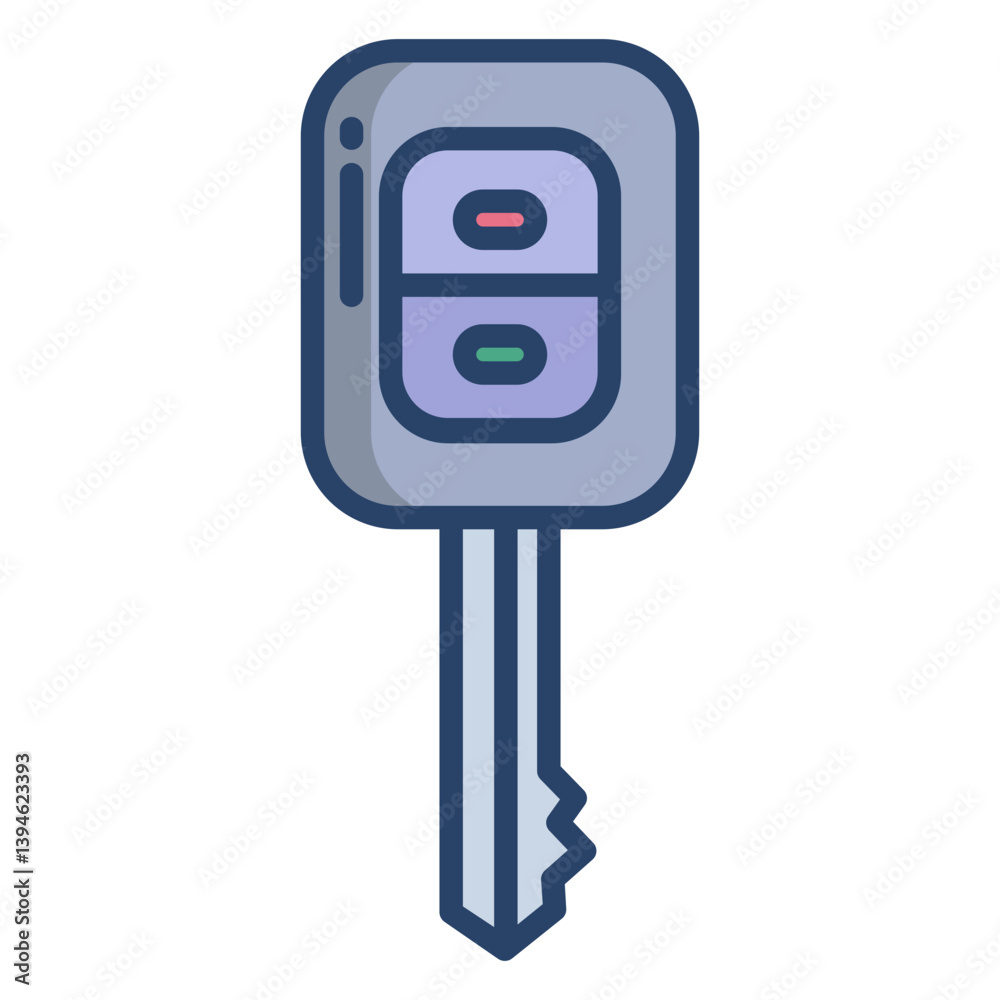 Linear color Car key icon Linear color Car key icon