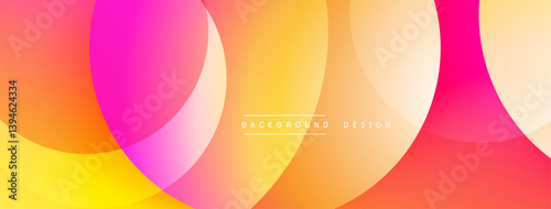 Abstract vibrant circles overlap creating warm gradient. Pink, orange, yellow hues blend smoothly. Modern design feels energetic, playful, optimistic. Background suggests creativity, innovation.