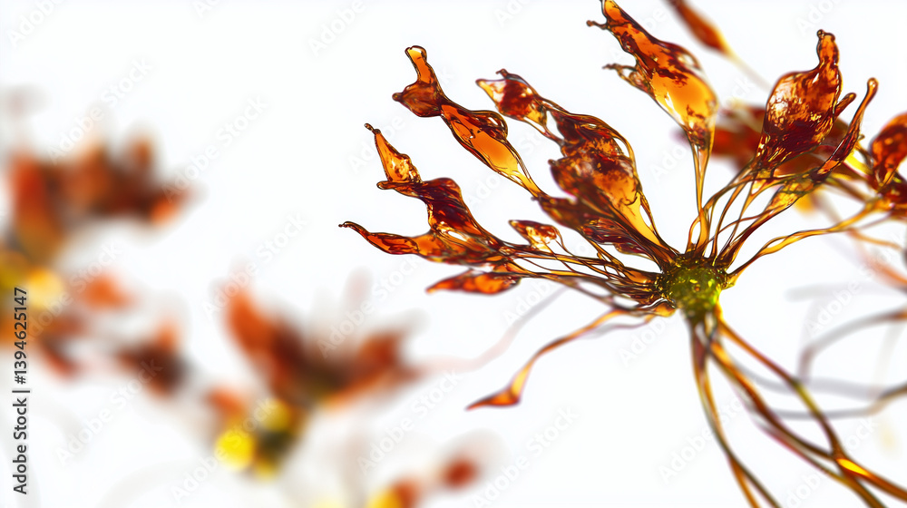 Close-up of glowing neuron synapses with vibrant neurotransmitters in a microscopic brain scan illustrating synaptic transmission and neural network connections Neuroscience research medical education