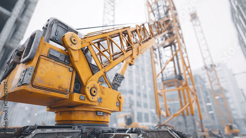 Wallpaper Mural Industrial Crane in Construction Site Torontodigital.ca