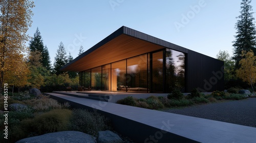 Wallpaper Mural contemporary villa design, a contemporary villa with clean lines, open spaces, and large glass walls seamlessly blending with nature, embracing modern architecture Torontodigital.ca