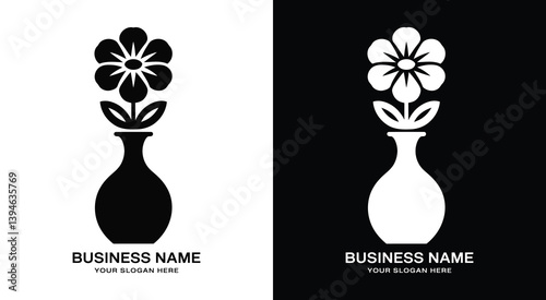 Flower Vase Logo Bold Black Beauty for Florists