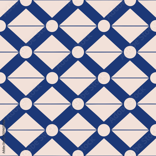 Dotted line geometric seamless pattern vector image
