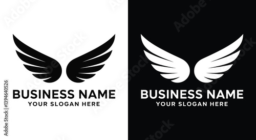 Wing Base Logo Bold Black Freedom for Creative Agencies